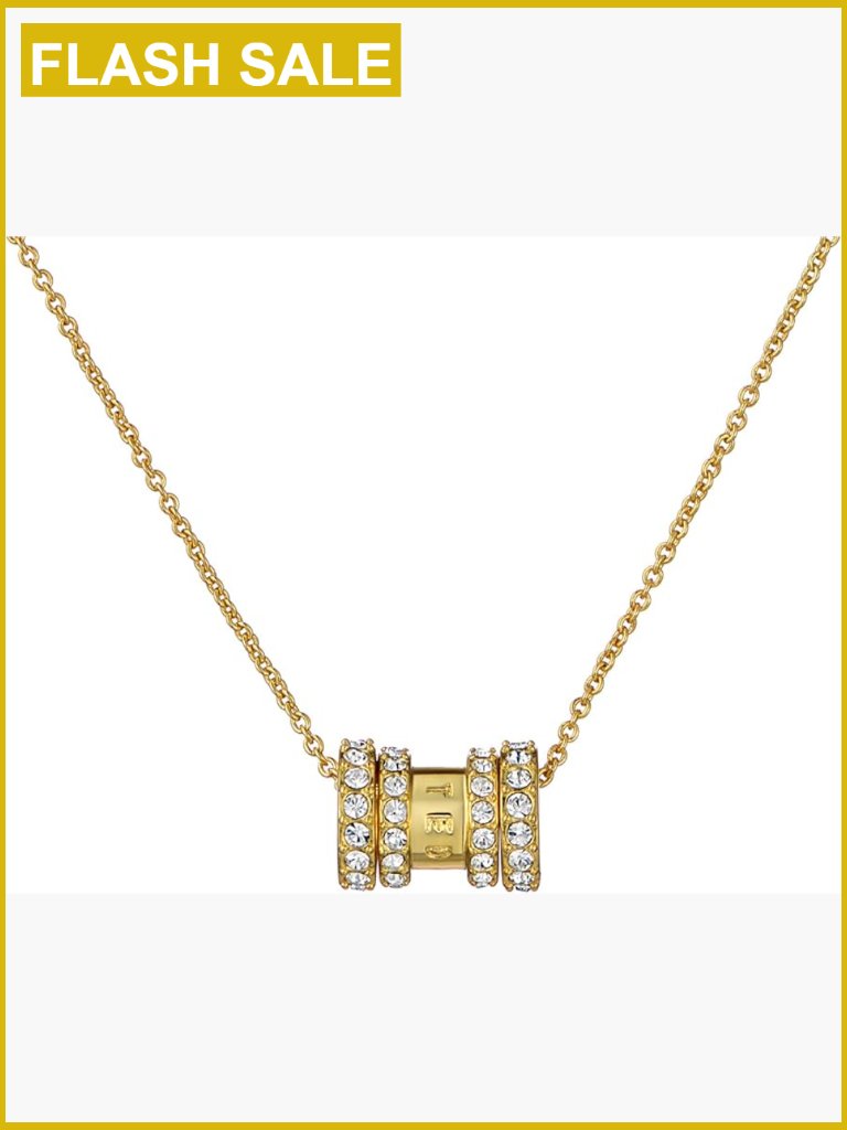 GoldTone Crystal Pendant Necklace With Lobster Clasp 45cm Chain